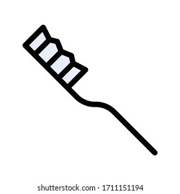icono de color plano vectorial de cepillo de dientes 