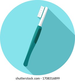 toothbrush vector flat design blue background with shadow