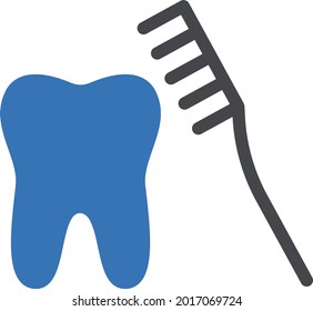 toothbrush vector glyph colour icon