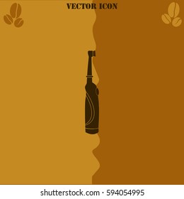 Toothbrush vector  icon Coffee symbol background.