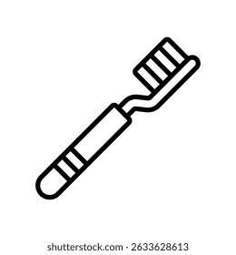 Toothbrush Vector Icon for Dental Cleaning and Hygiene. Oral care tool illustration, morning routine symbol, bristle brush design