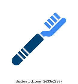 Toothbrush Vector Icon for Dental Cleaning and Hygiene. Oral care tool illustration, morning routine symbol, bristle brush design