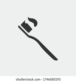símbolo de icono del vector de cepillo de dientes