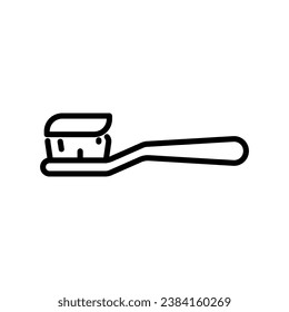 icono vectorial de cepillo de dientes en estilo de línea