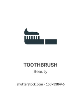 Toothbrush vector icon on white background. Flat vector toothbrush icon symbol sign from modern beauty collection for mobile concept and web apps design.
