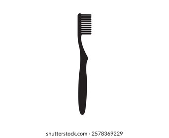 Toothbrush vector icon. Toothbrush vector sign illustration. Toothbrush vector silhouette on white background.