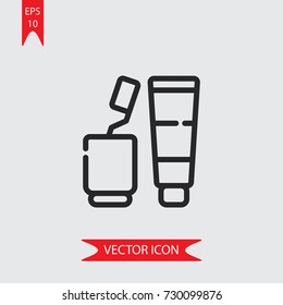 Toothbrush vector icon, simple dental symbol sign, modern vector illustration for web, mobile design