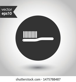 Toothbrush vector icon. Tooth brush vector sign. Round icon design