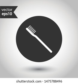 Toothbrush vector icon. Tooth brush vector sign. Round icon design