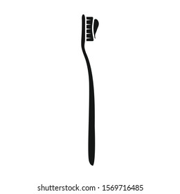 Toothbrush vector icon.Black vector icon isolated on white background toothbrush