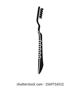 Toothbrush vector icon.Black vector icon isolated on white background toothbrush