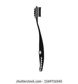 Toothbrush vector icon.Black vector icon isolated on white background toothbrush