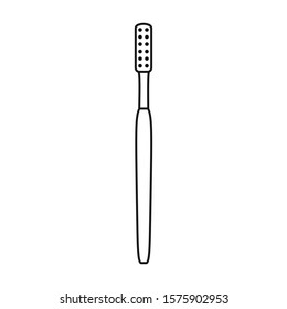 Toothbrush vector icon.Line vector icon isolated on white background toothbrush.