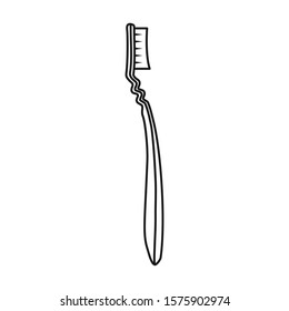 Toothbrush vector icon.Line vector icon isolated on white background toothbrush.