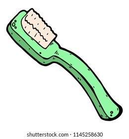 Toothbrush. Vector illustration of brush for cleaning teeth. Hand drawn toothbrush.