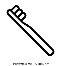 Toothbrush Vector Line Icon Design