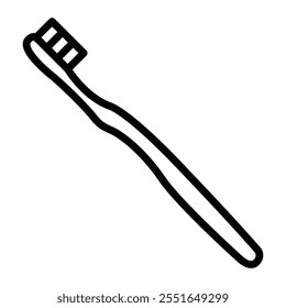 Toothbrush Vector Line Icon Design