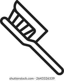 Diseño de icono de línea de Vector de cepillo de dientes