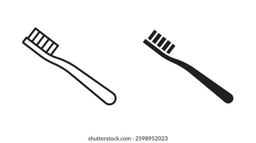 Toothbrush vector line icon illustration collection.