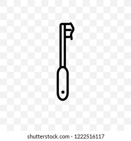 Toothbrush vector linear icon isolated on transparent background, Toothbrush transparency concept can be used for web and mobile