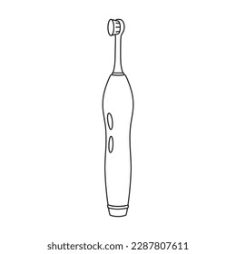 Toothbrush vector outline icon. Vector illustration electric brush on white background. Isolated outline illustration icon of electric toothbrush .