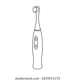 Toothbrush vector outline icon. Vector illustration electric brush on white background. Isolated outline illustration icon of electric toothbrush .
