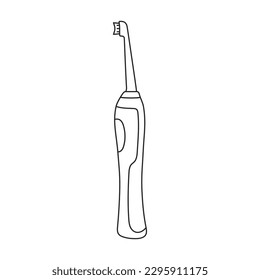 Toothbrush vector outline icon. Vector illustration electric brush on white background. Isolated outline illustration icon of electric toothbrush .
