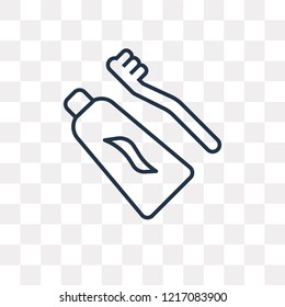Toothbrush vector outline icon isolated on transparent background, high quality linear Toothbrush transparency concept can be used web and mobile