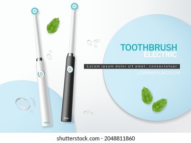 Brosse à dents image vectorielle réaliste. Bannière de placement de produit simulée