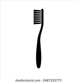 Toothbrush vector silhouette on white background. Toothbrush icon sign vector illustration design.