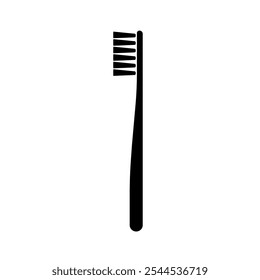 Silueta de Vector del cepillo de dientes en el fondo blanco. Diseño de Ilustración vectorial de signo de icono de cepillo de dientes