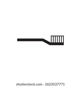 Toothbrush vector silhouette on white background.