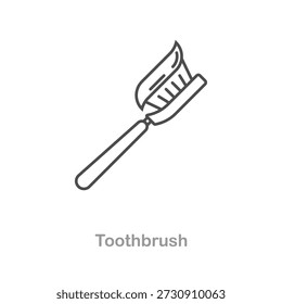 Toothbrush vector silhouette on white background. Toothbrush icon vector illustration design.