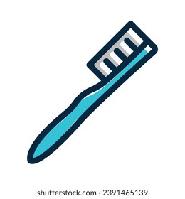 Toothbrush Vector Thick Line Filled Colors Icon For Personal And Commercial Use.
