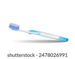 Toothbrush white with blue on a white background. Vector illustration