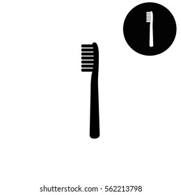 Toothbrush  - white vector icon