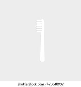 Toothbrush - white vector  icon with shadow