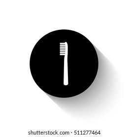 Toothbrush - white vector  icon with shadow