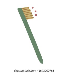 Toothbrush.A set of durable items and products for zero waste lifestyle. Simple vector illustration.
