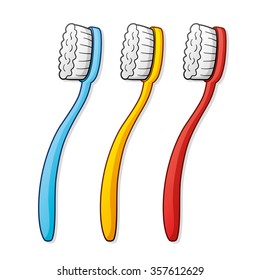 Toothbrushes in different colors.