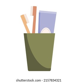 toothbrushes in hold bathroom icon