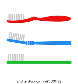 Toothbrushes, icon set. Vector illustration