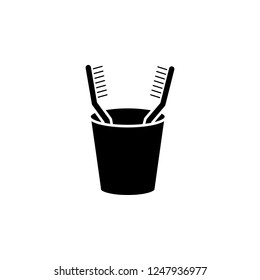 Toothbrushes icon. Simple glyph vector element of bathroom set icons for UI and UX, website or mobile application