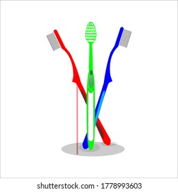 Cepillo de dientes, importante para la cavidad oral, en un estilo vectorial.