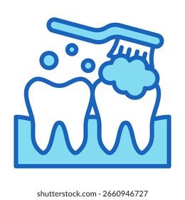 Ilustração de vetor azul do ícone da escova de dentes