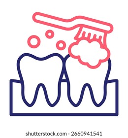 Ilustração do vetor de cor do ícone da escova de dentes