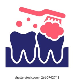 Ilustração do vetor de preenchimento do ícone da escova de dentes