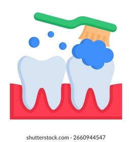 Ícone de escovação de dentes Ilustração de vetor plana