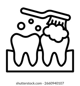 Ilustração do vetor da linha do ícone da escova de dentes