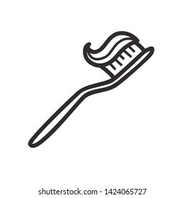 Toothbrush,thin line icon for web
